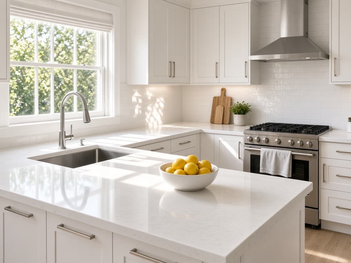 Illustration of a clean, bright kitchen